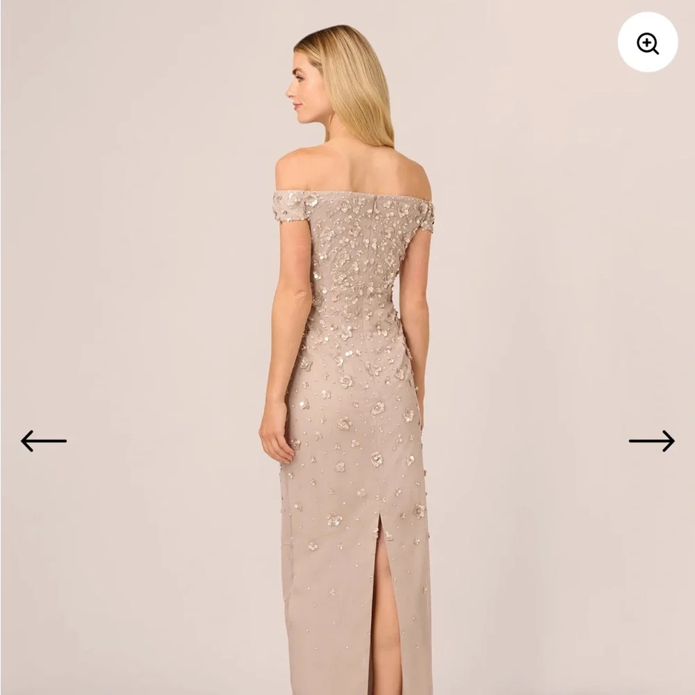 Adrianna Papell NWT off shoulder size 14 gown - Picture 3 of 16